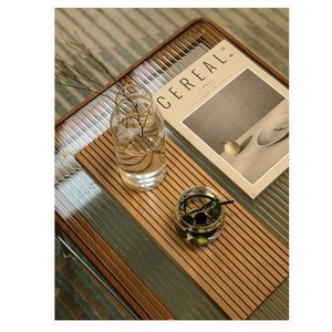 Rak Penyimpanan Kayu Beech Kreatif Multifungsi, Nampan Sajian Makanan untuk Camilan Teh Sore dan Hidangan Penutup - Tahan Lama, Portabel, Klasik - Product Image 3
