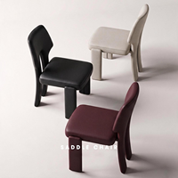Chaise de salle à manger en cuir italien de qualité supérieure avec revêtement en PU et pieds en métal, design minimaliste moderne pour l'ameublement de la maison