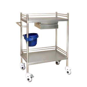 Chariot roulant mobile médical dentaire Chariot à <span class=keywords><strong>2</strong></span> étagères en acier inoxydable à tiroir unique - Product Image 1