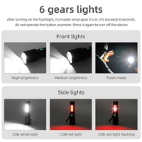 Lampe de poche rechargeable haute luminosité 1000 lumens, torche LED puissante longue portée