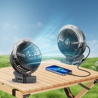 Ventilateur de brumisation magnétique rechargeable à clipser sur bureau, refroidisseur d'air électrique, ventilateur de poussette, ventilateur mural USB 6 pouces avec lumière