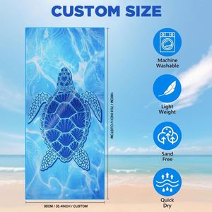 Beach Towels Custom Design Reactive Printed Large Over Sized Jacquard logo Beach Towel for Swimming - Product Image 2