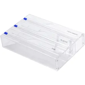 Amazon Hot Sell Acrylic Foil Dispenser With Slide Cutter Foil Wrap Dispenser With Cutter