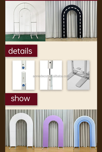 Nouvelle Arrivée 2025 : Arche de Mariage de Luxe Blanc et Or, Support Réglable, Tissu Suspendu, Style Indien Moghul Moderne pour Scène d'Événement - Product Image 6