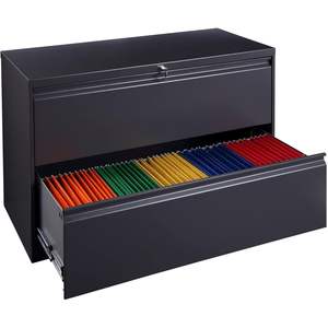 Archivador Lateral Metálico Alera de 42 x 18.63 x 28 Pulgadas con 2 Cajones para Documentos Tamaño Legal/Carta, Color Carbón - Product Image 3
