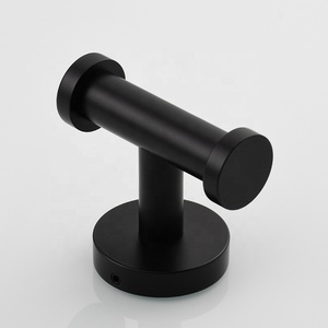 Thiết Kế Đơn Giản Nặng Màu Đen Móc Phòng Tắm Khăn Móc Với Vít Thép Không Gỉ Thiết Kế Độc Đáo Đôi Hai Mặt Tường Áo Móc - Product Image 3