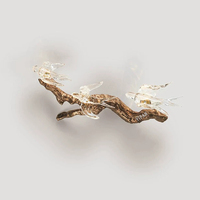 Nouveau Design doré branche d'arbre applique murale créative à la main verre oiseau hôtel mariage appliques murales décoratives intérieur