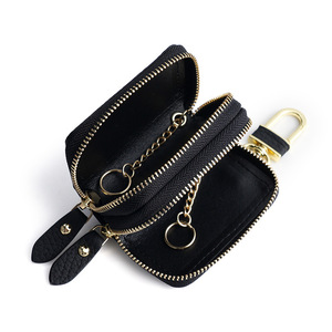 กระเป๋าใส่กุญแจหนังแท้แบบซิปคู่  ปรับแต่งสลักชื่อได้ สำหรับผู้ชายและผู้หญิง  รับผลิตกระเป๋าตามสั่ง - Product Image 2