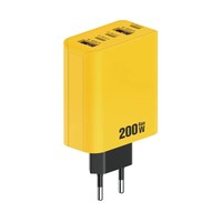 Cargador Rápido de 200W con Enchufe para EE. UU., UE y Reino Unido, 3 Puertos Tipo C + 2 USB Tipo C, QC3.0, Cargador Rápido para Teléfono Móvil, Adaptador de Corriente USB-C PD de 200W