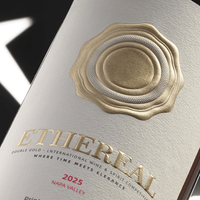 Etiqueta para Botellas de Vino, Cerveza y Whisky, Papel de Arte Texturizado de Lujo con Relieve 3D, Resistente al Aceite, Impermeable, de Alta Calidad, Ecológico y Reciclable