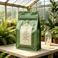 Sachet personnalisé imprimé pour grains de café, fond plat, huit soudures latérales, impression héliogravure haute qualité pour café torréfié, sac alimentaire en kraft