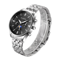 Montre à quartz pour homme sur mesure, étanche, tendance, avec affichage des phases lunaires, trois aiguilles de 10 mm, bracelet en acrylique, best-seller pour l'exportation