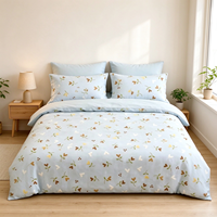 Parure de lit en polyester à imprimé géométrique, housse de couette en microfibre, motif abstrait minimaliste, pour la maison, l'hôtel, vente en gros