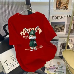 T-<span class=keywords><strong>shirt</strong></span> décontracté surdimensionné pour <span class=keywords><strong>femme</strong></span>, idéal pour l'été, à manches courtes, avec logo, <span class=keywords><strong>100</strong></span> % <span class=keywords><strong>coton</strong></span>, coupe ample et motif imprimé - Product Image 3