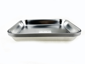 الفولاذ المقاوم للصدأ صينية مربعة 304 طب الأسنان مسطحة القاع تطهير علبة الأسنان صك صك - Product Image 5