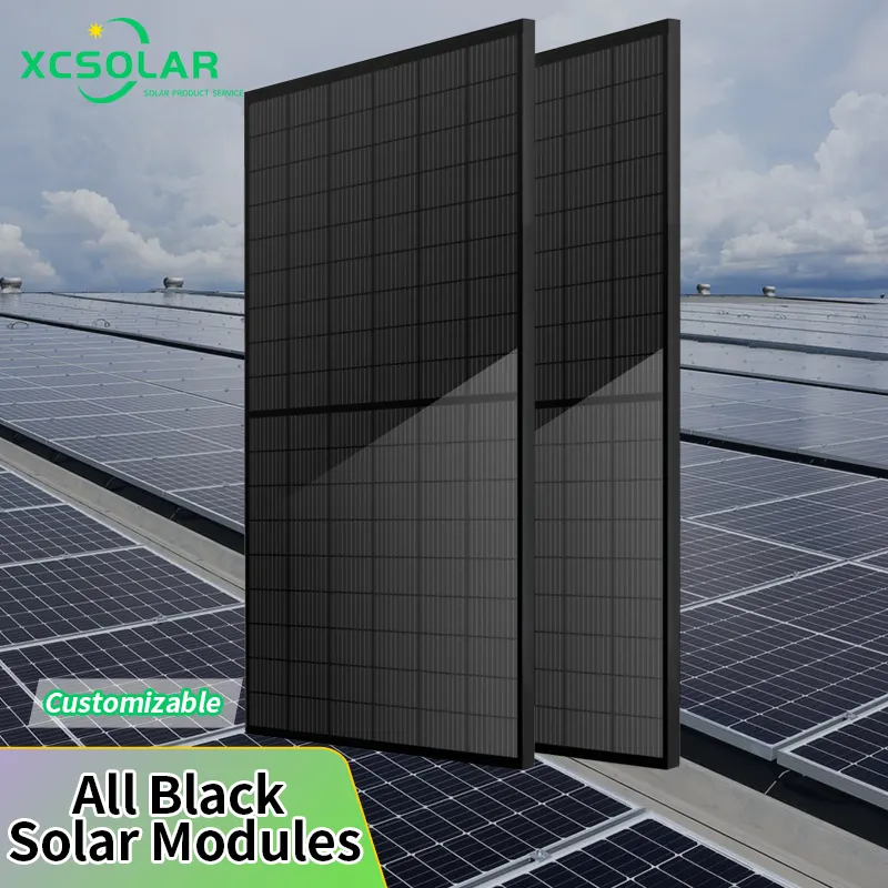 Painel solar mono bifacial tipo Hjt 210 mm de vidro duplo para sistema comercial, em estoque, classe A, 590w, 600w, 650w, 710w, tipo N