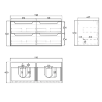 Meuble-lavabo mural flottant sans poignée en chêne neutre, avec tiroirs de rangement et miroir en option pour salles de bain