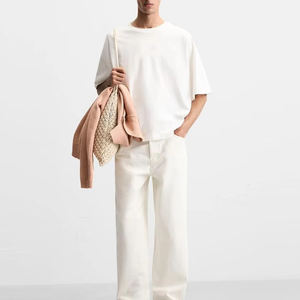 Luxury Designer <b>Men</b> Casual <b>Shirts</b> Custom Drop Shoulder 100% Cotton Blank T-<b>shirt</b> Oversized Plain <b>White</b> T <b>Shirt</b> Manufacturers - Product Image 3