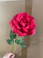 Offre Spéciale – Grande Rose Artificielle Faite Main en Soie de Haute Qualité, Couleur Bourgogne, pour Décoration de Mariage et Fêtes