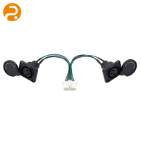 Conector Dual XLR Hembra para Montaje en Panel, Paso de 2.54mm, Conductor de Aluminio, Cable de PVC con Cubierta Antipolvo, 1 Metro, para Audio Industrial