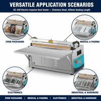 Machine de scellage thermique électrique Xicang XC-420 en acier inoxydable, scelleuse à bande compacte pour usage commercial et domestique, aliments et boissons