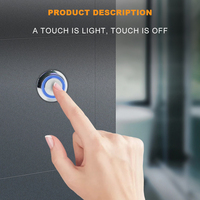 AC220V sakelar Sensor peredupan sentuh sensor gerak lampu lemari kabinet LED tertanam dapat dilepas