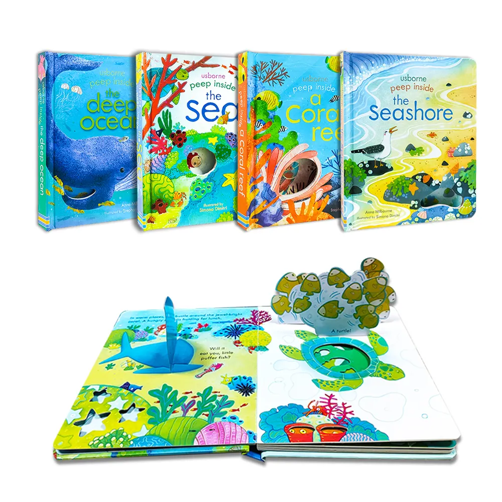 Printservice Kinderen Tillen De Flap Boeken 3d Pop-Up Kids Book Engels Hardcover Board Custom