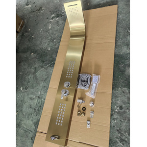 Colonne de douche thermostatique murale en acier inoxydable 304 Water Droplet Sanitary Ware, finition brossée, ensemble de douche 6609 - Product Image 2