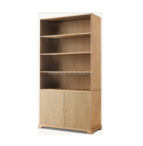 RH legno massello impiallacciatura scaffale regolabile pomello ottone libreria - Product Image 6