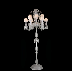 Lampe de sol en cristal avec pompons, design traditionnel pour salon, décoration intérieure - Product Image 1