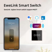 Interruptor de Pared Zigbee de Aluminio Contemporáneo con Cristal Templado de 4 Vías para la Aplicación Tuya Smart Life, con Control Táctil de Punto Cóncavo