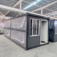 Maison conteneur pliable, unité modulaire préfabriquée en structure acier pour salle de repos sur chantier