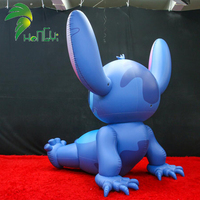 Modèle géant gonflable populaire de Stitch bleu, personnage de dessin animé gonflable amusant