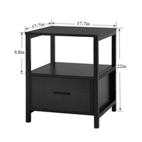 Offre Spéciale pas cher Table d'appoint de lit Table d'appoint en bois rustique MDF Table de chevet en chêne