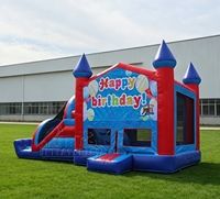 Château gonflable commercial avec toboggan, combo gonflable en PVC, toboggan gonflable, structure gonflable pour enfants, location pour fête d'anniversaire