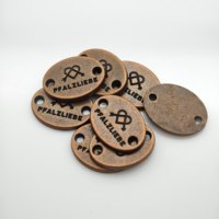 Plaques de nom ovales en métal gravées sur mesure, 2 trous, à coudre, en bronze antique, étiquettes de logo en métal pour vêtements et sacs