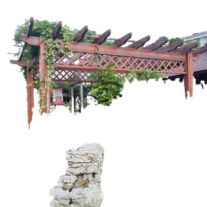 Pérgola de Aleación de Aluminio Estilo Chino Rectangular con Marco con Recubrimiento en Polvo Plateado para Patio con Función Eléctrica - Product Image 1