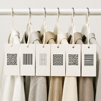 Étiquettes personnalisées pour vêtements avec codes-barres et QR codes, étiquettes en carton numérotées pour l'emballage de vêtements, fournisseur d'usine