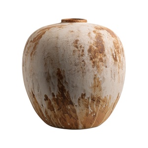 Jarrón de Cerámica TONFO Wabi Sabi, Florero de Terracota con Acabado Desgastado, Centro de Mesa Estilo Rústico para Decoración del Hogar - Product Image 5