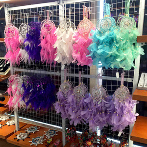 Abalorio indio para decoración del hogar, suministros de <span class=keywords><strong>atrapasueños</strong></span> hechos a mano, artesanías de plumas multicolores, <span class=keywords><strong>atrapasueños</strong></span> - Product Image 2