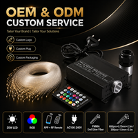 Kit de plafond étoilé en fibre optique personnalisé, moteur d'éclairage LED RGB 25W avec fibre PMMA à émission latérale, service OEM ODM