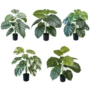 New Designed Nearly Natural Artificial Monstera Bonsai Plant Indoor Home Hotel Office Decoration with Features Fake Grass Tree