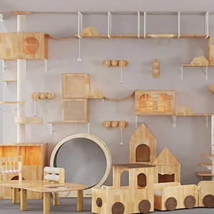 <span class=keywords><strong>2026</strong></span> Nieuwe HOT Moderne Design Kattenvilla van Hout en Glas voor Meerdere Katten - Product Image 1