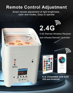 INSIGAI Novo Par de Luzes LED Profissional Portátil 6x18w 80w Controle APP Luz de Palco DJ Disco Bateria Recarregável - Product Image 3