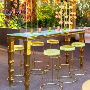New Coming Glass Top Golden <strong>bar</strong> <strong>Table</strong> <strong>and</strong> <strong>Stools</strong> - Product Image 4