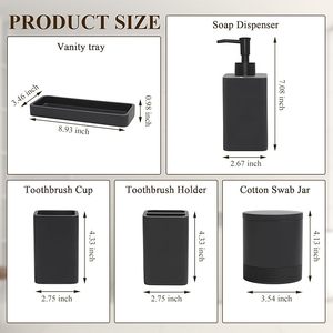 Artículos de baño de resina de diseño moderno de alta calidad, 6 uds., decoración para el hogar, juegos de accesorios de baño de poliresina - Product Image 6