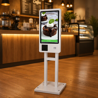 Kiosque de libre-service ultra-mince 21,5 pouces avec écran tactile capacitif 10 points, terminal de paiement au détail sur pied, NFC, RFID, SDK, reconnaissance faciale