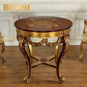 Table <span class=keywords><strong>console</strong></span> en résine dorée européenne avec base <span class=keywords><strong>baroque</strong></span> sculptée à la main et plateau incrusté, centre de table de luxe pour hall d'entrée de villa ou de manoir - Product Image 3