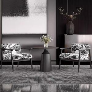 Ensemble de chaises de réception design minimaliste, fauteuil en velours vert avec table ronde pour café, salon ou espace de réunion - Product Image 2