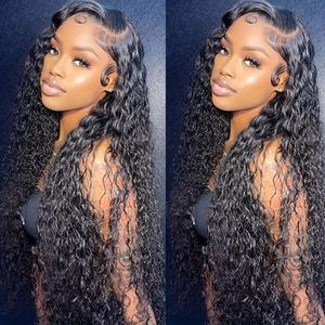 Tissages et perruques en cheveux humains ondulés bouclés, perruques en dentelle HD 13x4, cheveux naturels avec baby hair, densité 180%, perruques à dentelle frontale pour femmes noires - Product Image 6